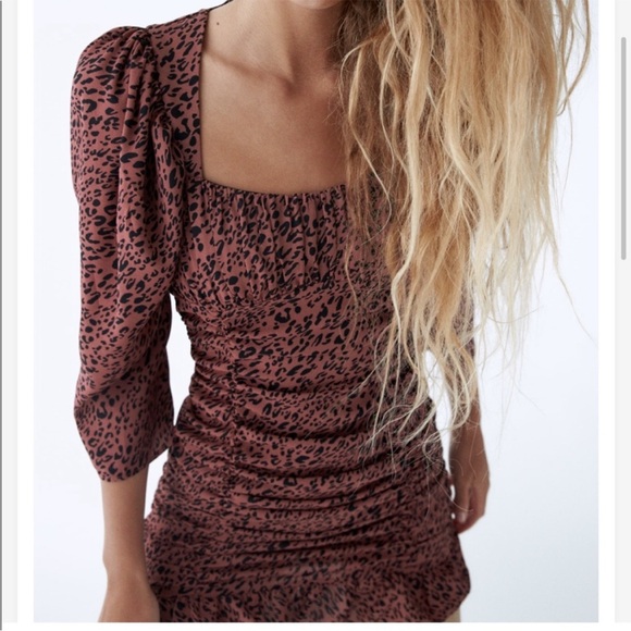 Zara Dresses & Skirts - NWT Zara Marsala Ruching Dress XL